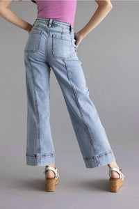 Risen - High Rise Crop Straight Leg Jeans
