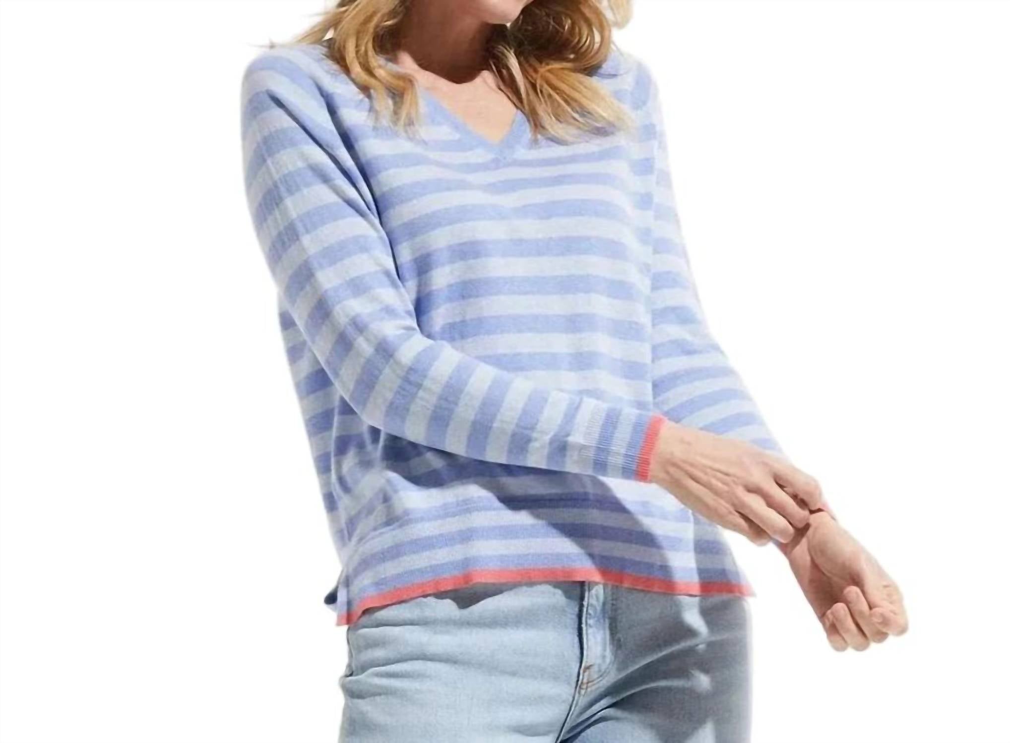 Zaket & Plover - V Neck Striped Sweater