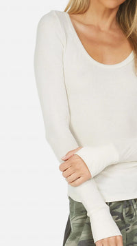 Michael Lauren - Leonard Deep Scoop Neck Long Sleeve Top