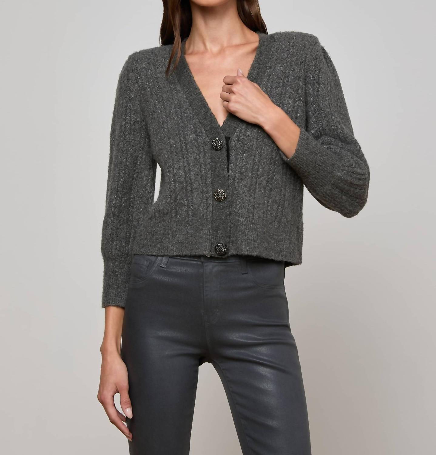 L'Agence - Talulla Jeweled Button Cardigan
