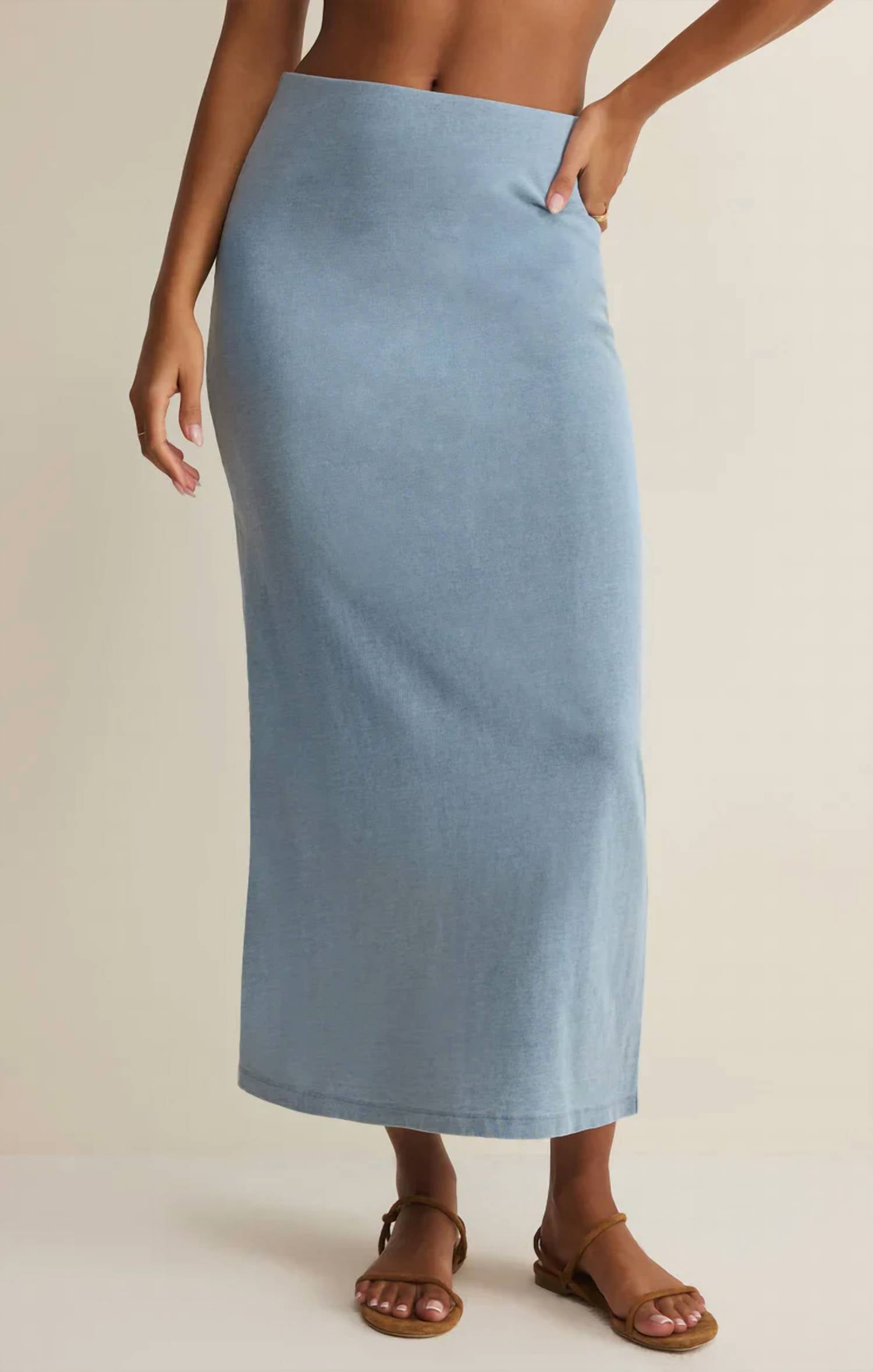 Z Supply - Gail Jersey Denim Midi Skirt