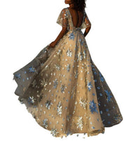 Tarik Ediz Evening Dress in silver 1 - women's dress - detail view