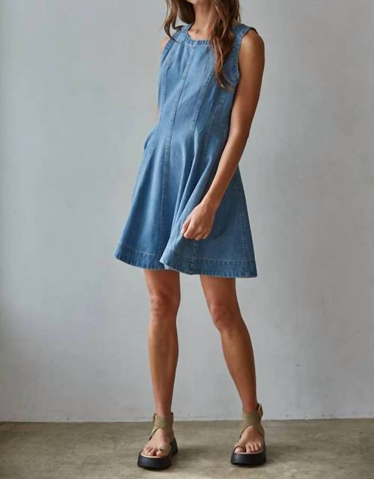 By Together - Ryan Pleated Skirt Denim Dress