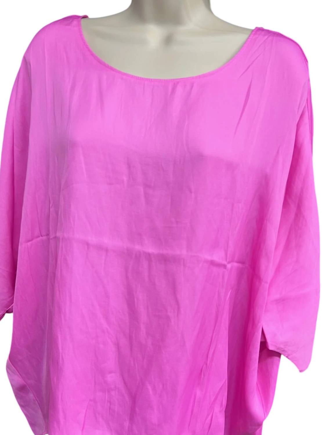 ee:some Women's Satin Elegance Top in bubble pink - women's blouse - detail view