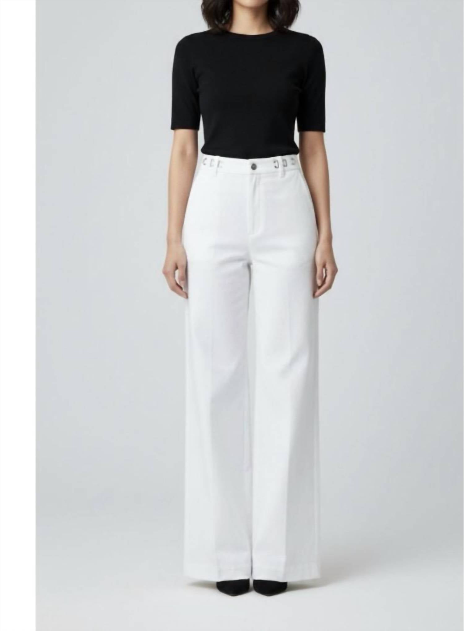 Bianco - Lisa Wide Twill Trouser with Adjustable buckle