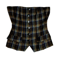 Sage The Label - Strapless Plaid Print Bustier Top