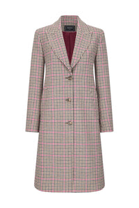 Triona Women's Shannon Tweed Knee Coat in camel pink - women's jacket