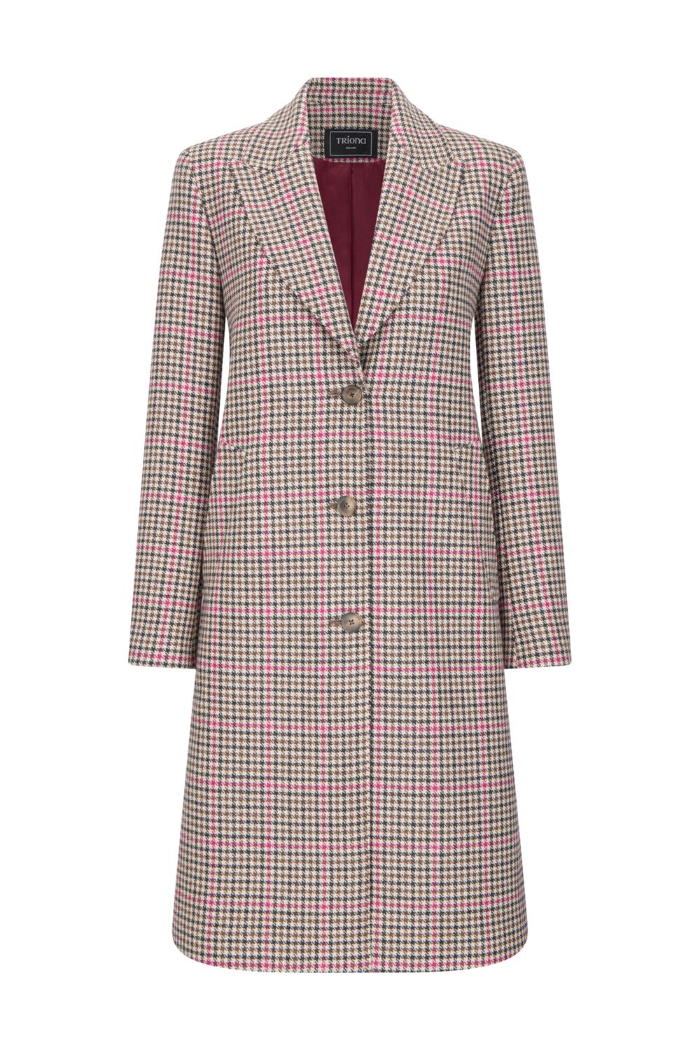 Triona Women's Shannon Tweed Knee Coat in camel pink - women's jacket