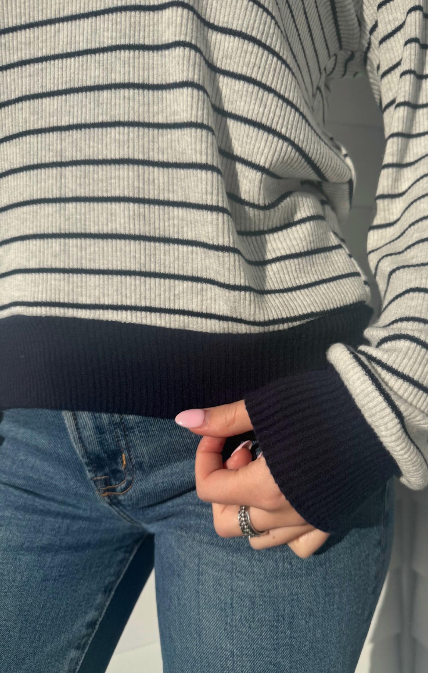 Red Haute - Ashley Striped V-Neck Top