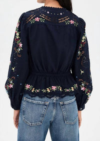 Sea - Edwina Embroidery Tie Front Top