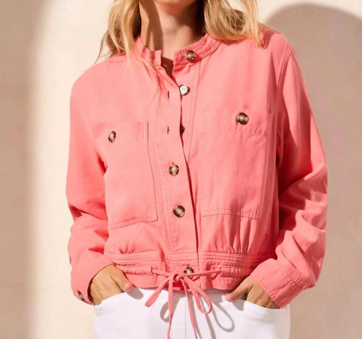 Tribal - Women's Drawcord Button Front Jacket
