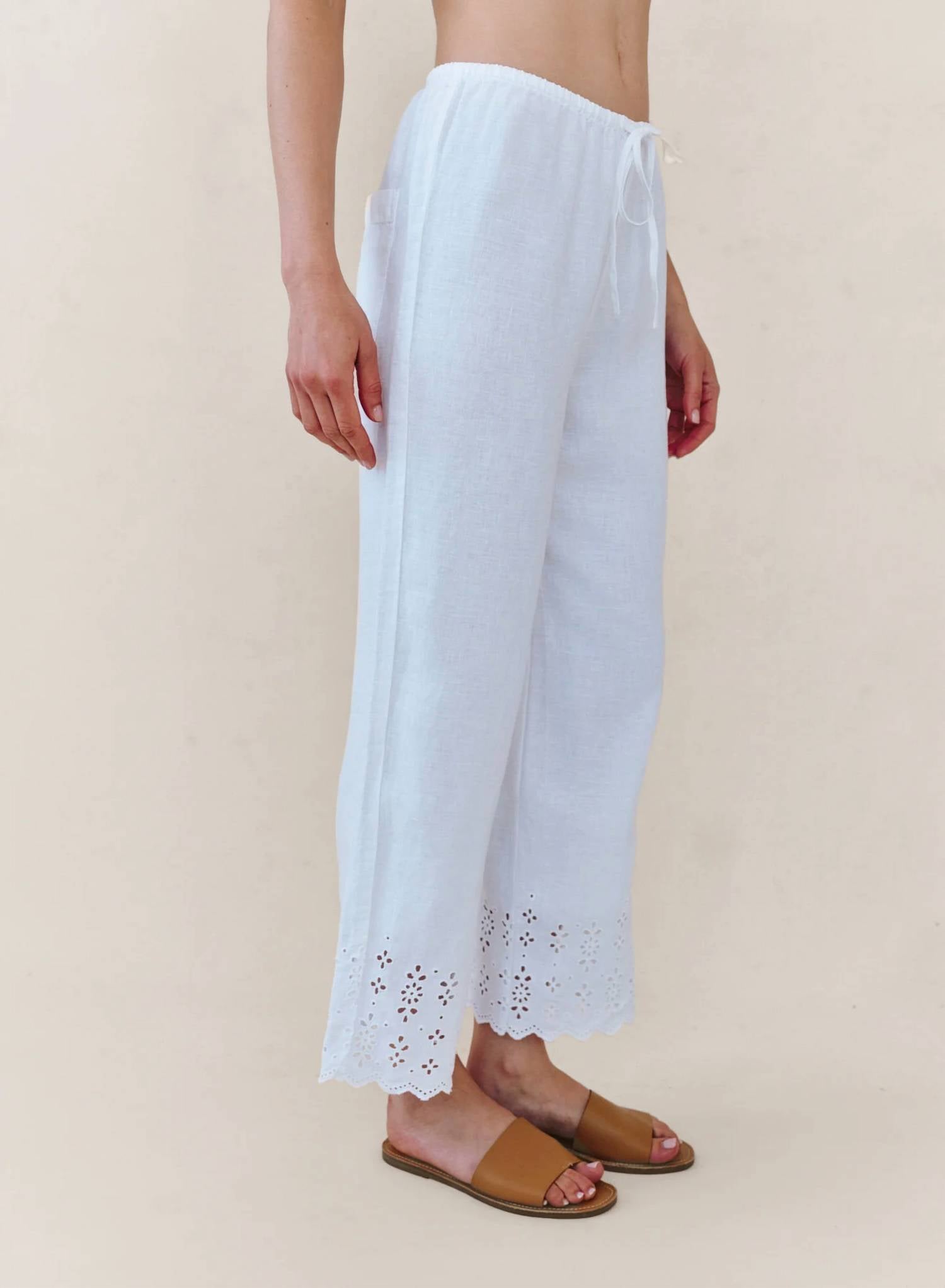 Bella Dahl - Beach Crop With Embroidered Hem Pants
