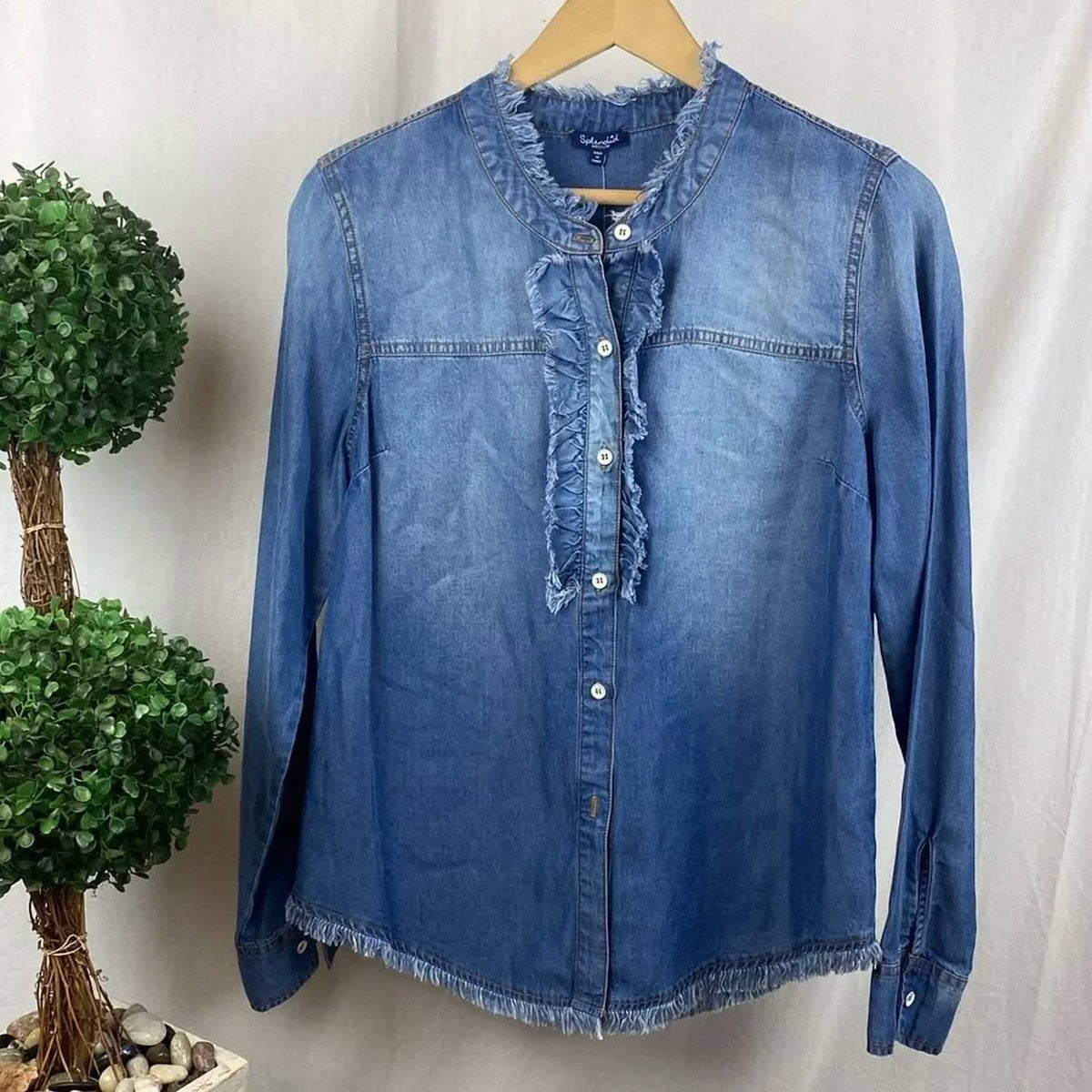 Splendid - Women's Chambray Button Up Long Sleeve Top