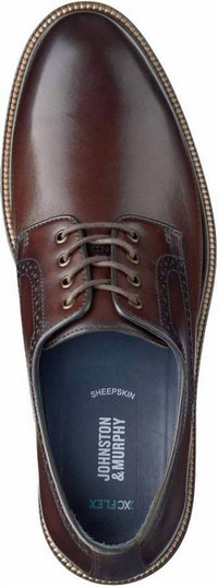 JOHNSTON & MURPHY Men's Cody Plain Toe Shoe in mahogany - men's loafer - detail view