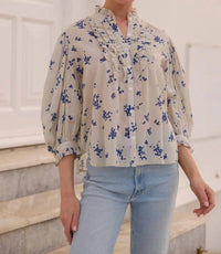 Oliphant - Ruffle Front Button Blouse