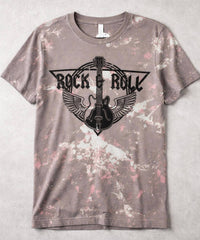 Thomas & Co Unisex Rock And Roll Bleached Tee in grey - women's t-shirt
