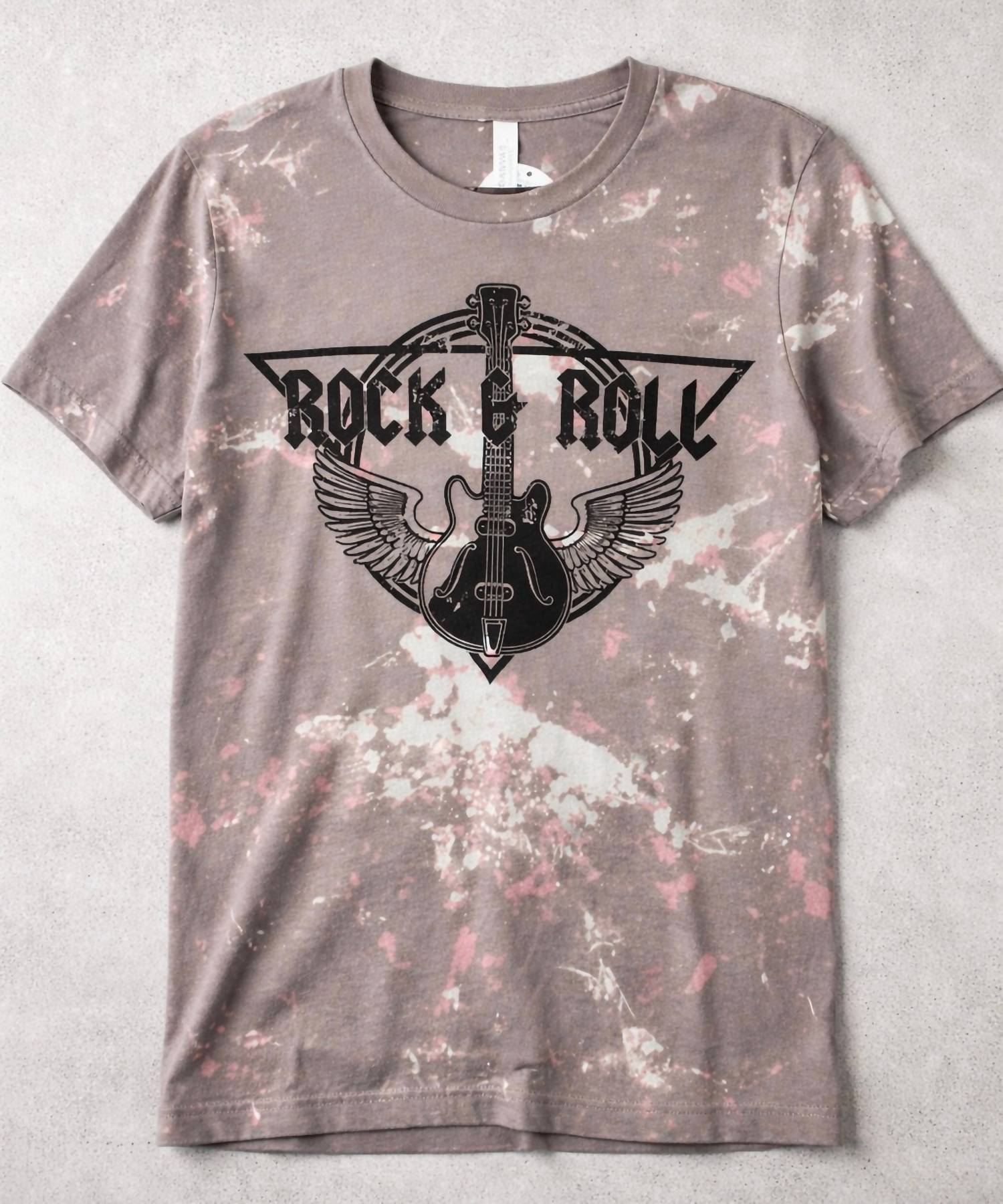 Thomas & Co Unisex Rock And Roll Bleached Tee in grey - women's t-shirt