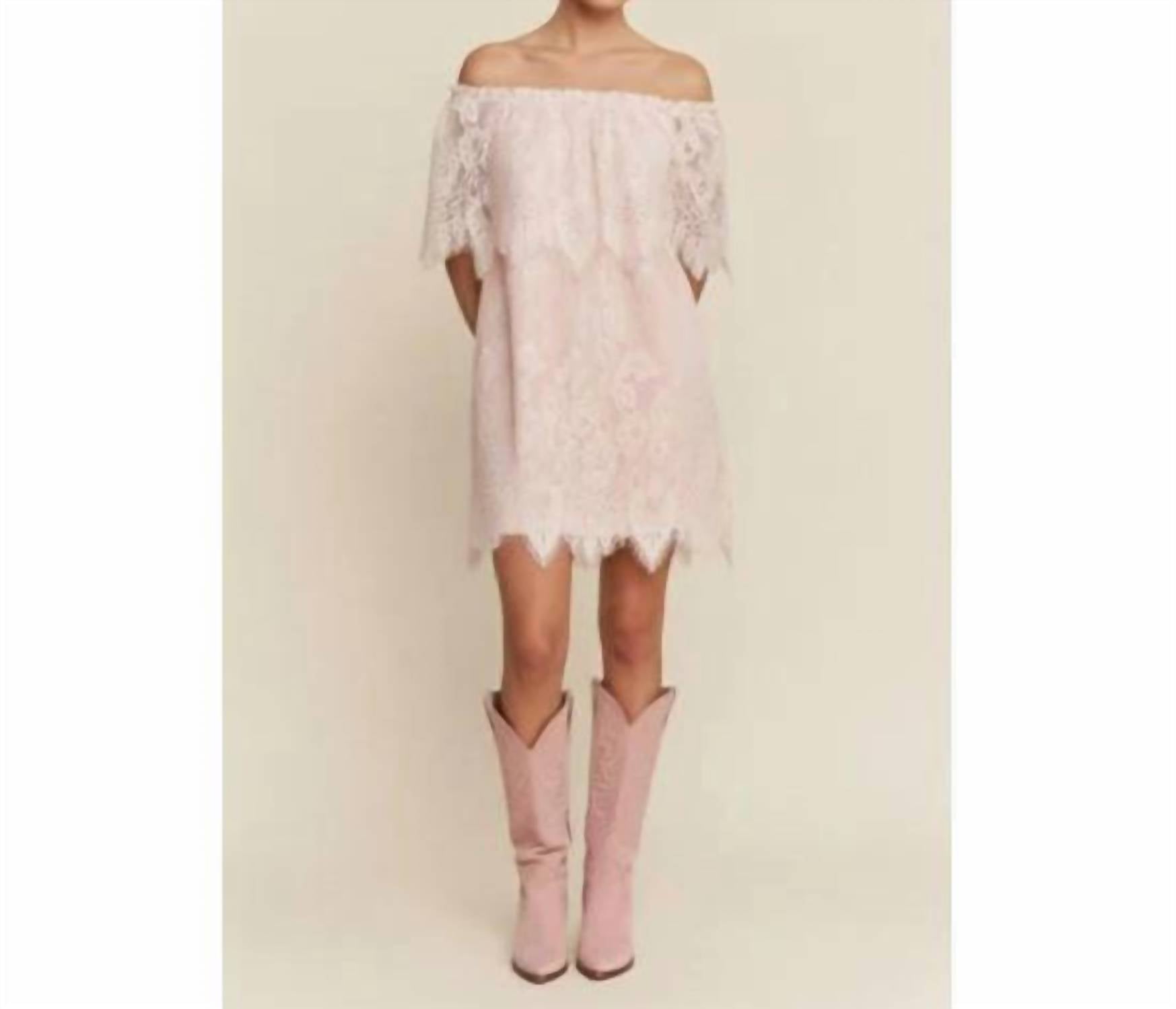 J.Nna - Lace Off-shoulder Mini Dress