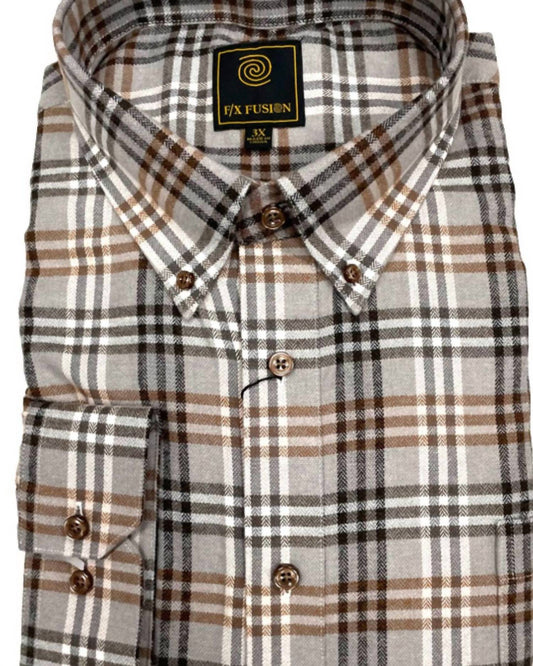 F/X Fusion - Men's Long Sleeve Mini Checkered Polo