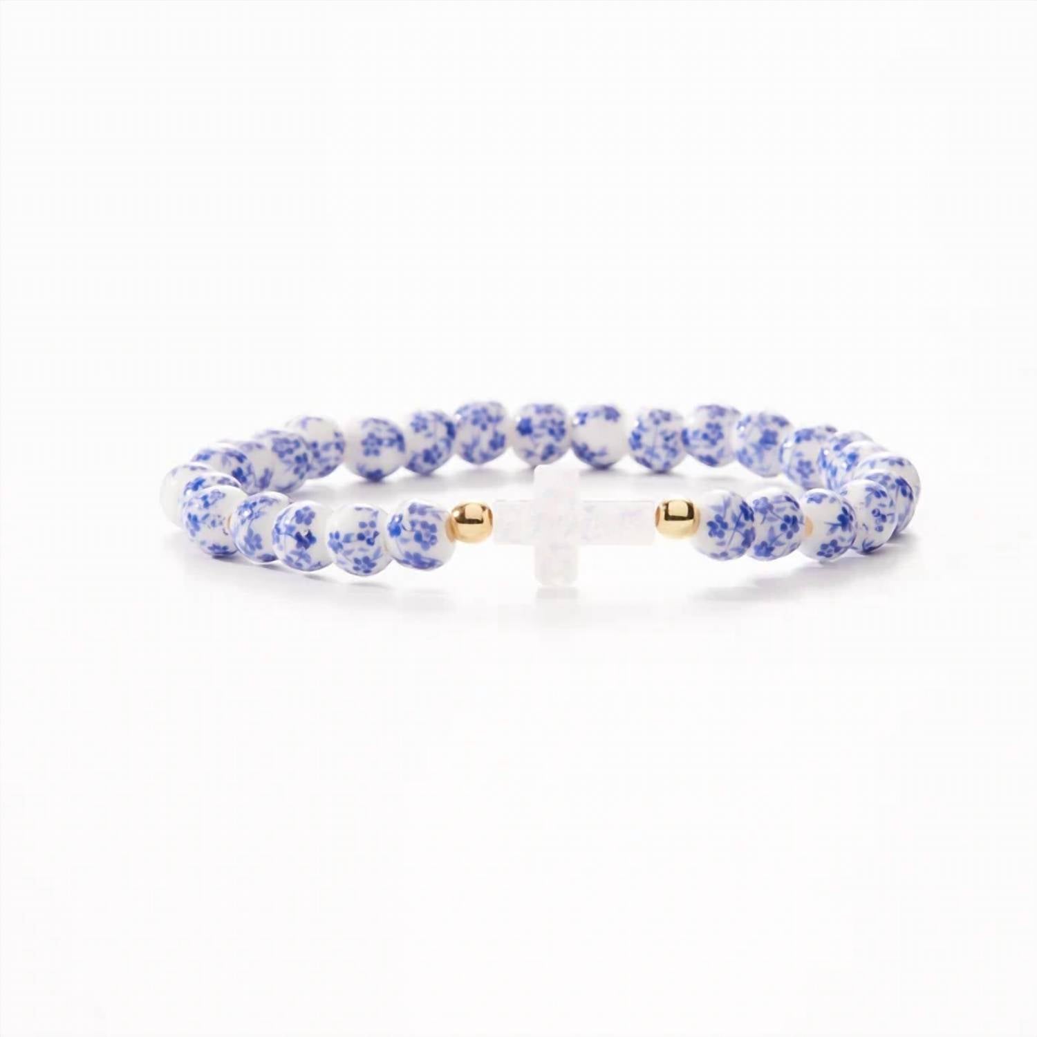 Holy Water Bracelet - Women's Porcelain Bead Cross Bracelet