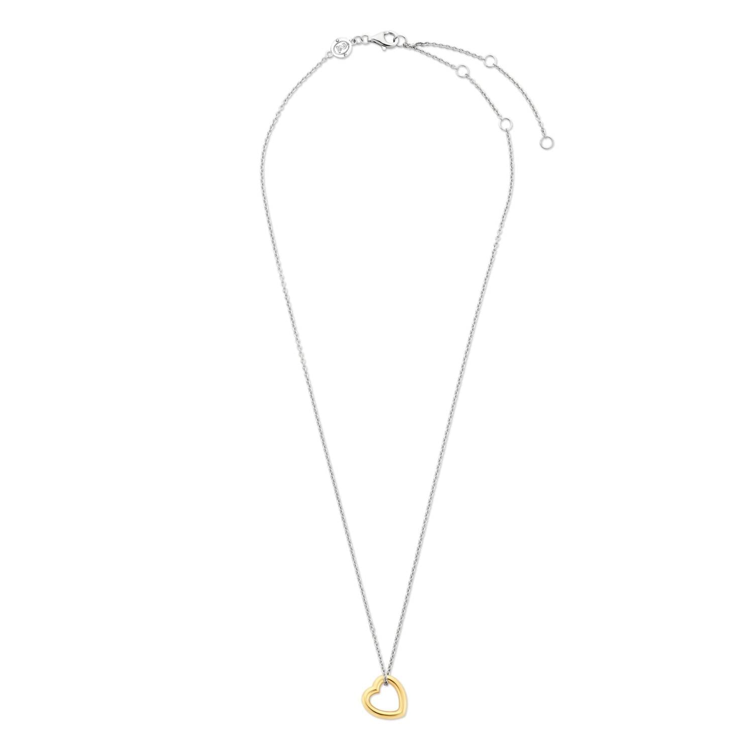 Ti Sento - Women's Gold-Plated Hanging Heart Necklace