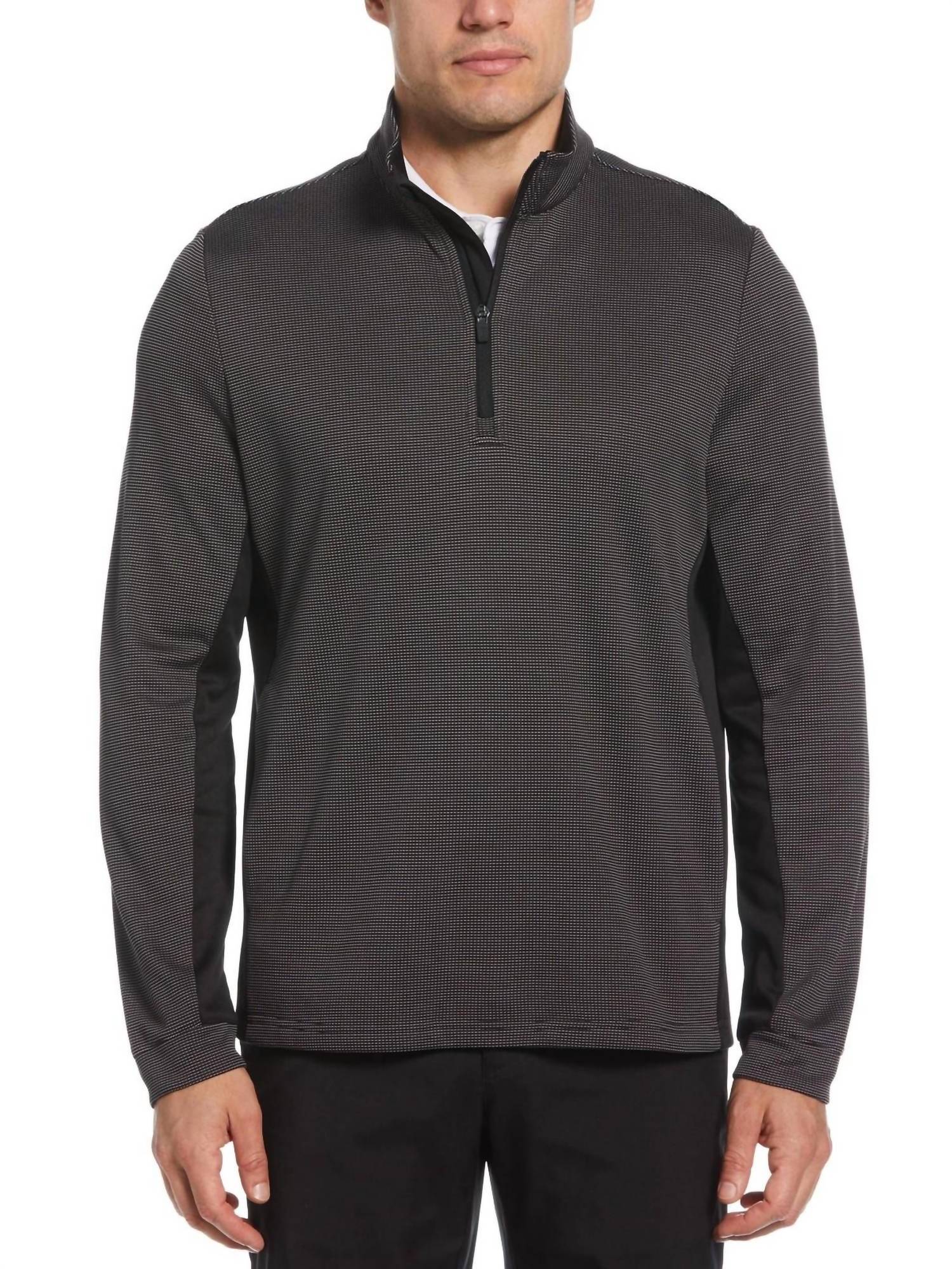 Pga Tour - Men's Micro Jacquard Quarter Zip Golf Jacket