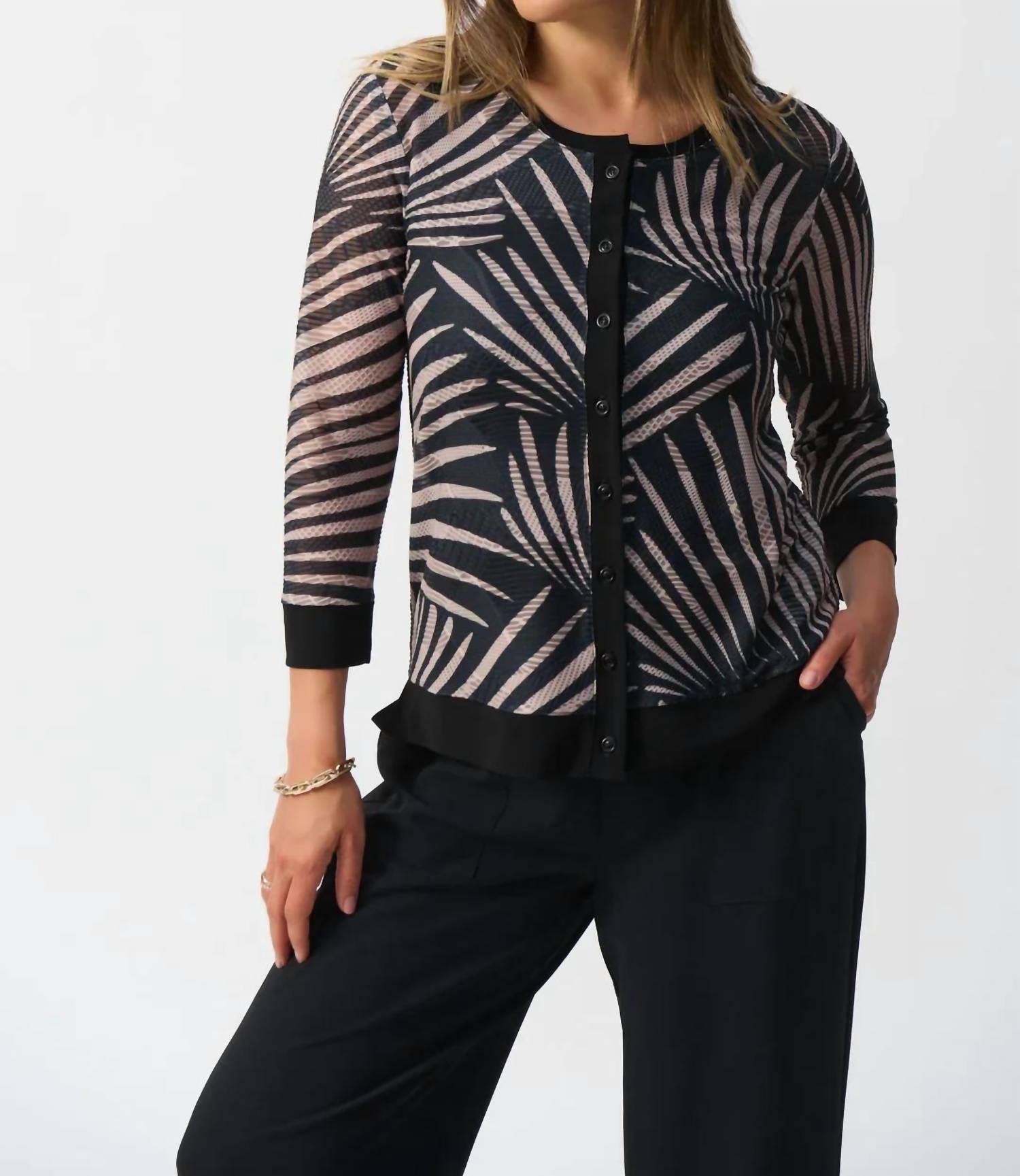 Joseph Ribkoff - Tropical Print Cami & Cover-up Jacket 2-piece Set