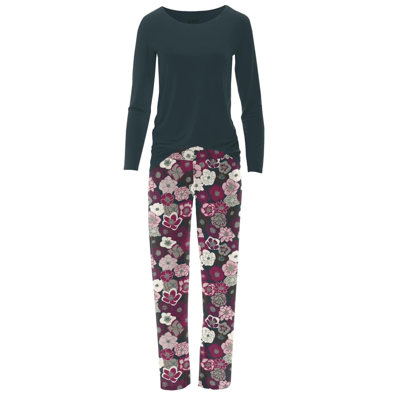 Kickee - Women's Long Sleeve Tee & Pajama Pants Set
