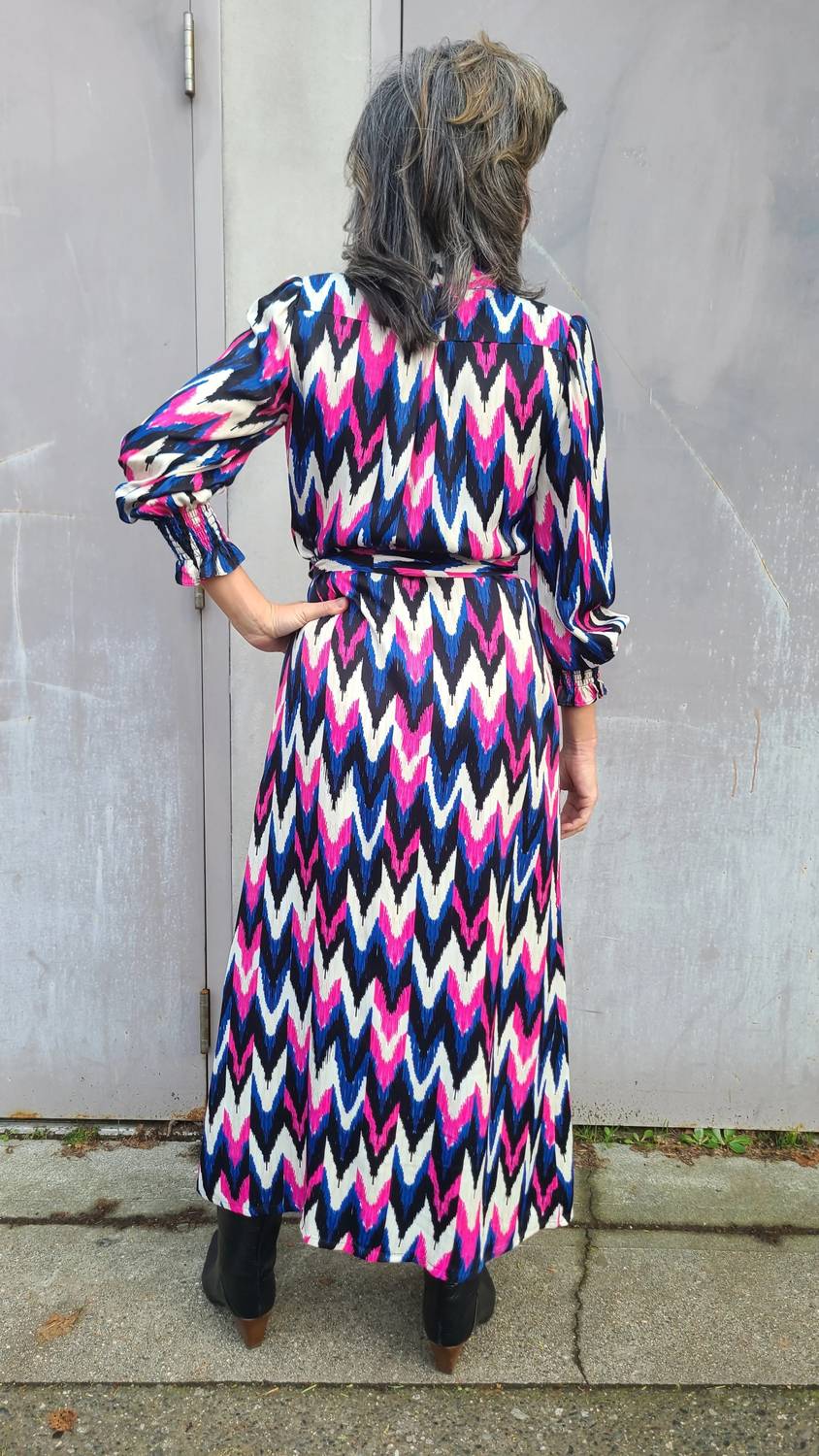 Vilagallo - Ikat Chevron Midi Dress
