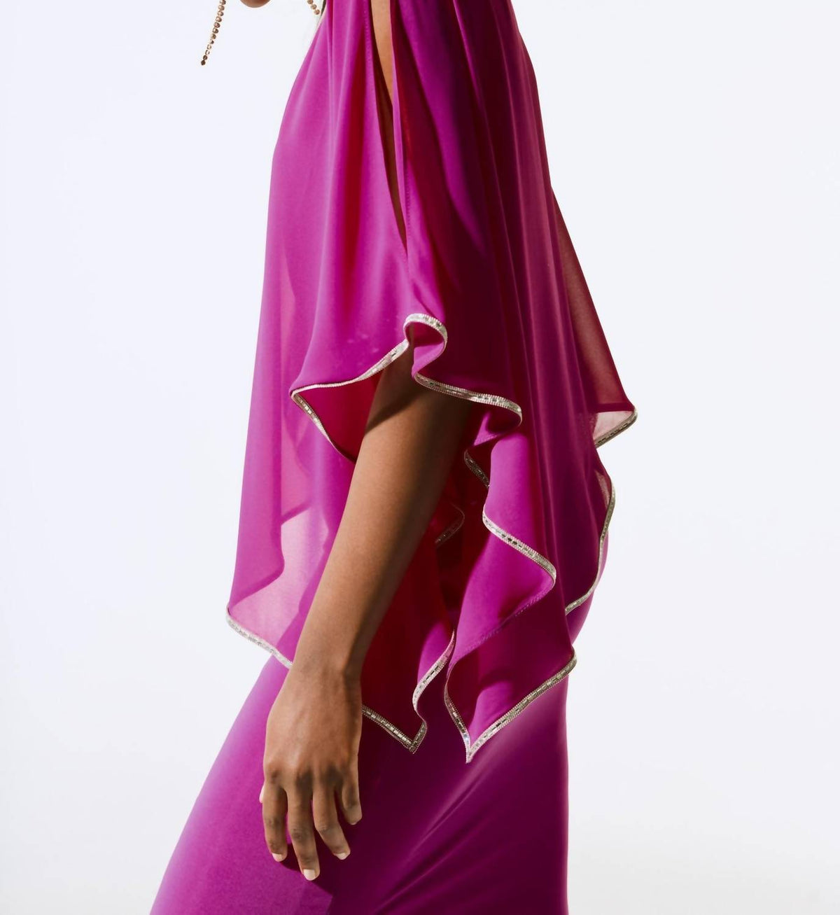 Joseph Ribkoff - Embellished Chiffon Overlay Sheath Dress