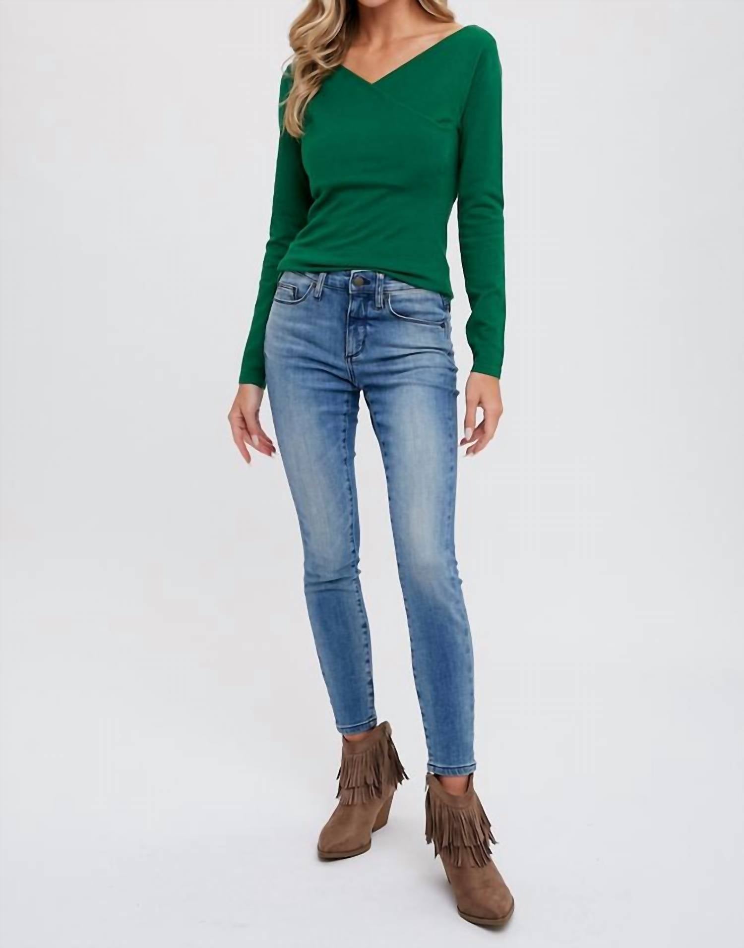 Bluivy - Surplice Vneck Knit Top