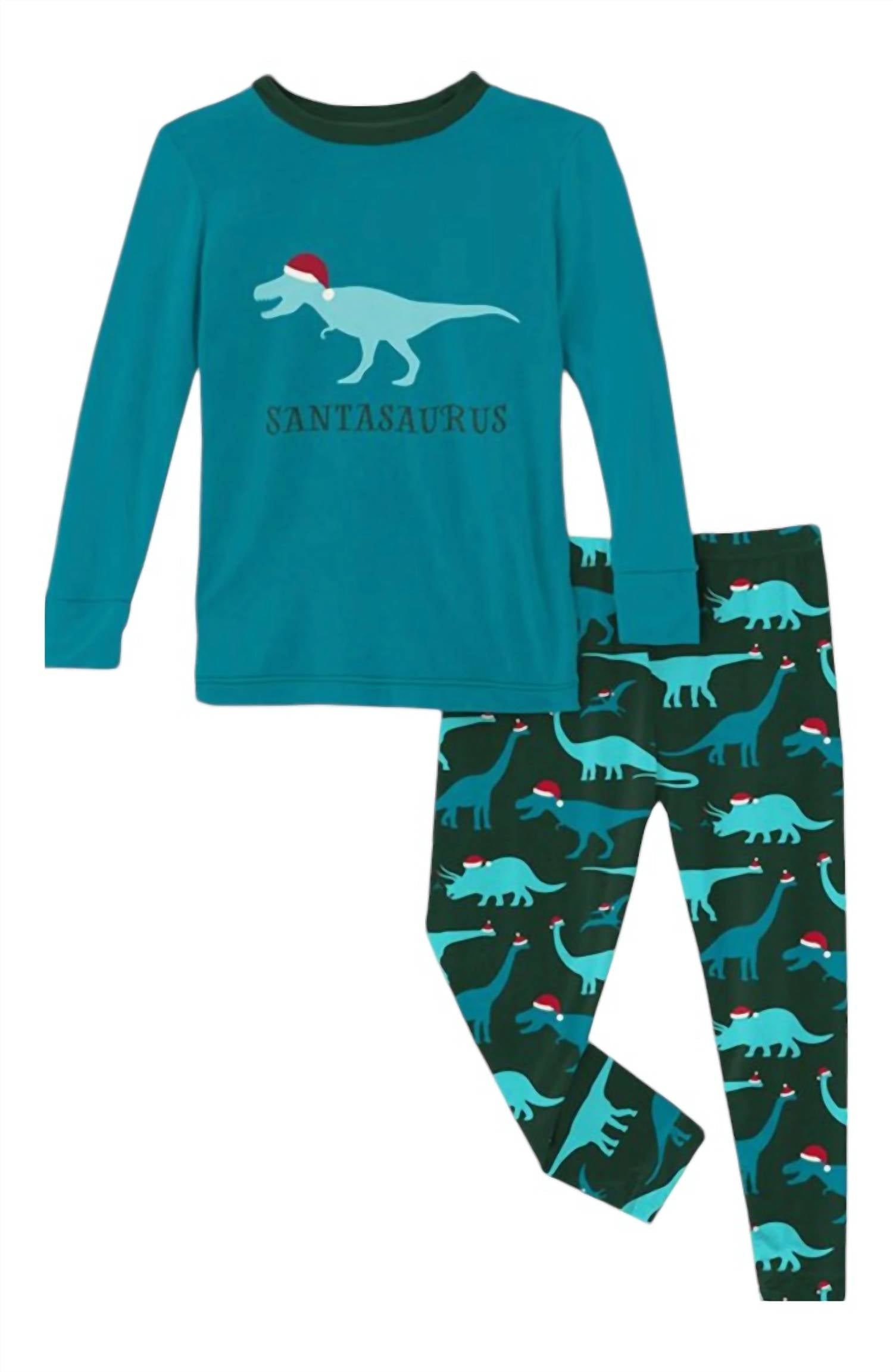Kickee - Long Sleeve Graphic Tee Pajama Set