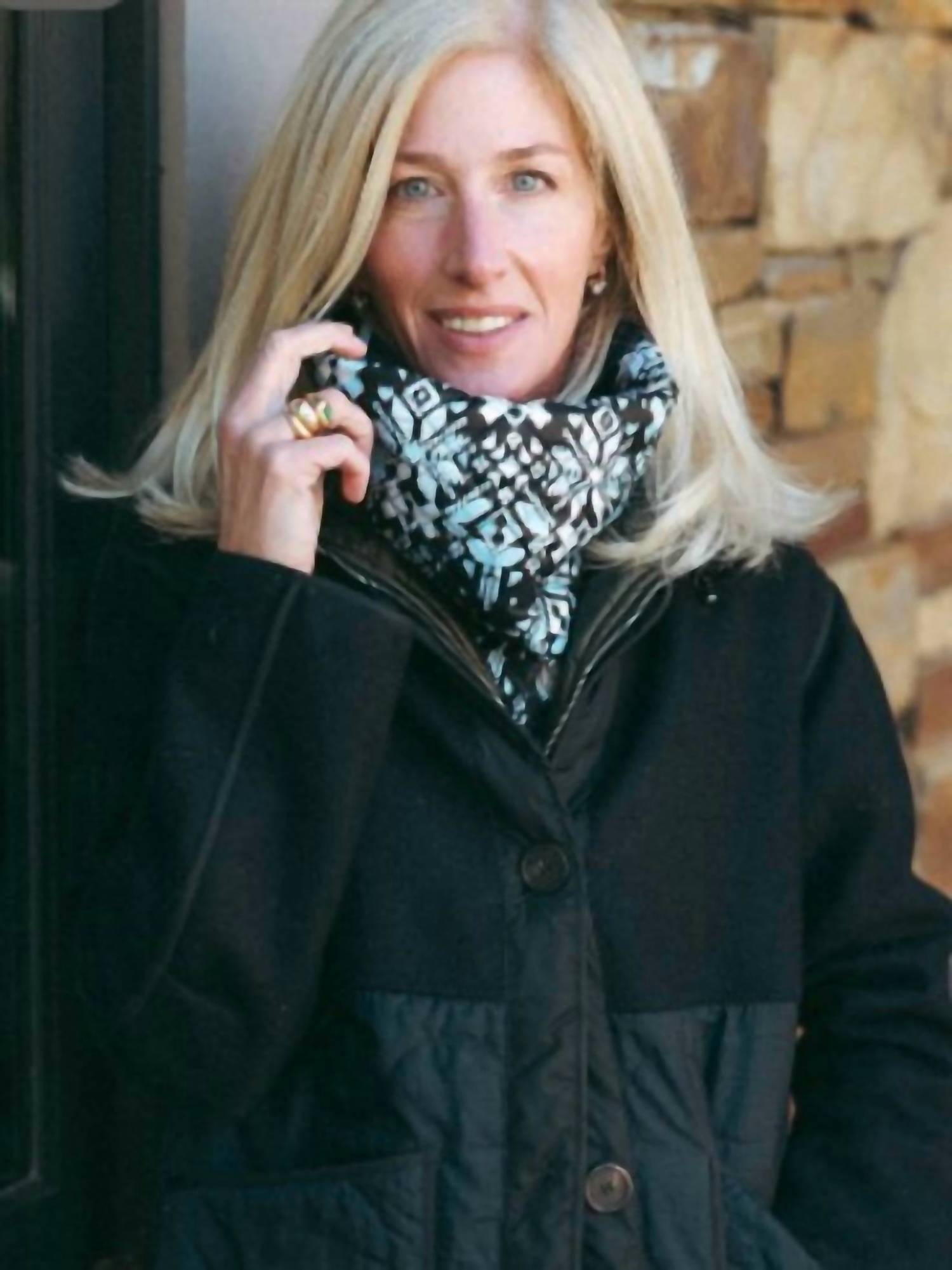 Powder Puff Collection Women's Pullover Neck Warmer in fairisle black splash white - women's scarf - alternate view