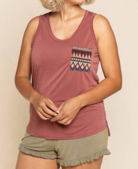 Pol - Aztec Pocket Tank Top