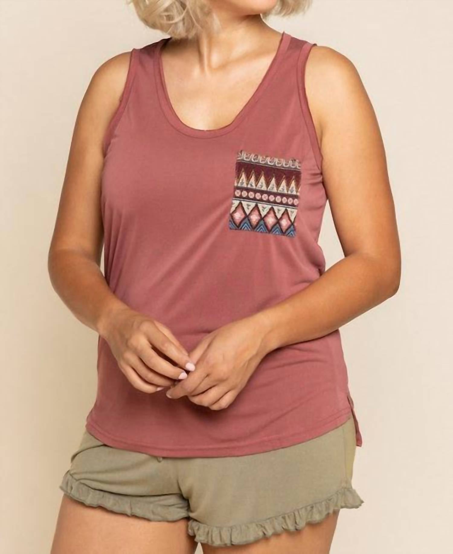 Pol - Aztec Pocket Tank Top