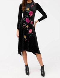 Johnny Was - ROSILIA HANDKERCHIEF HEM VELOUR DRESS