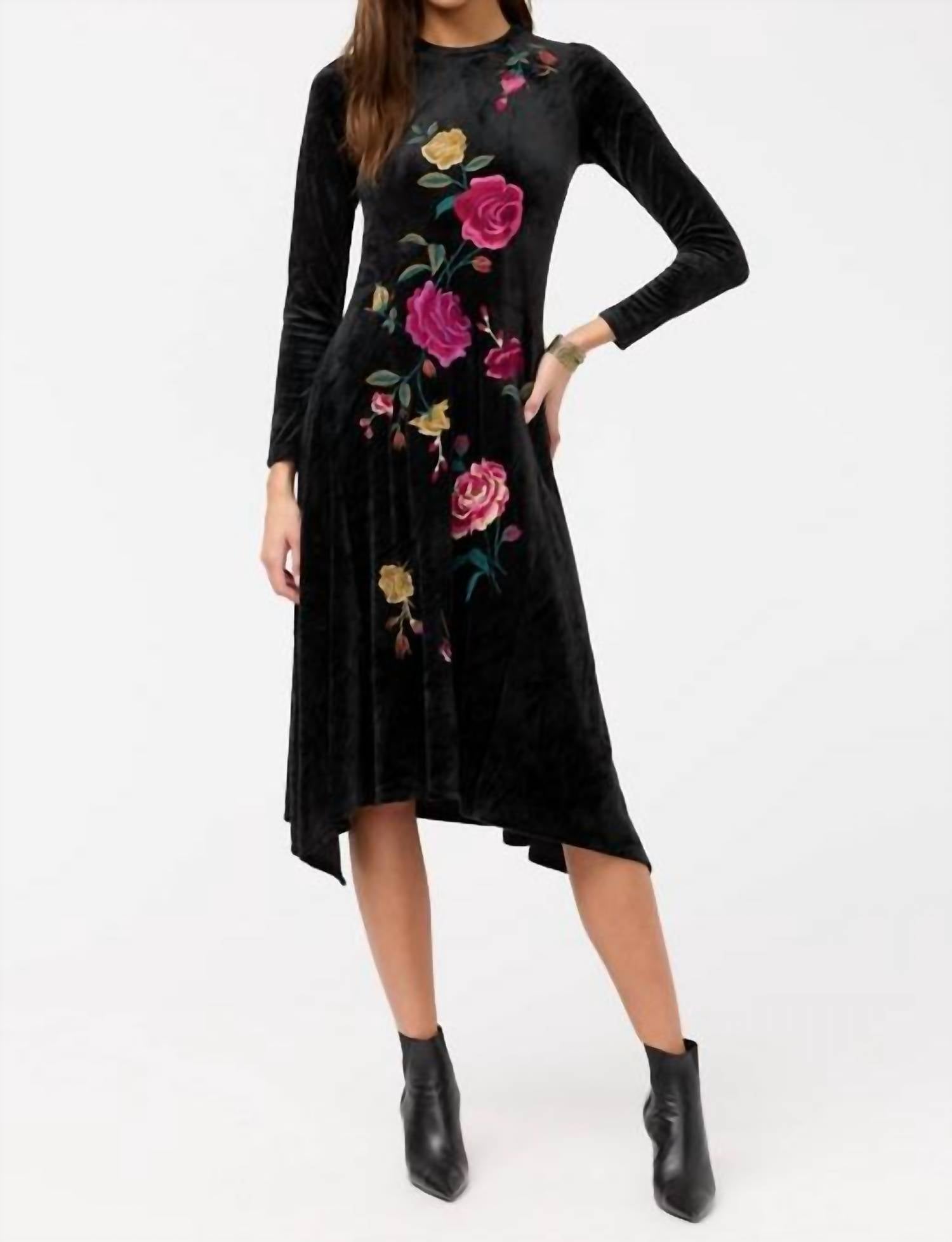 Johnny Was - ROSILIA HANDKERCHIEF HEM VELOUR DRESS