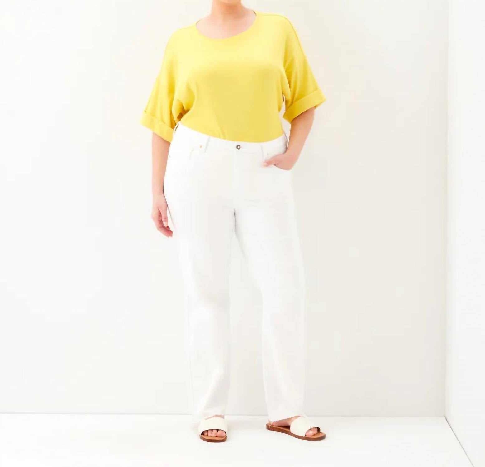 Karen Kane - Raw Hem Straight Jeans - Plus