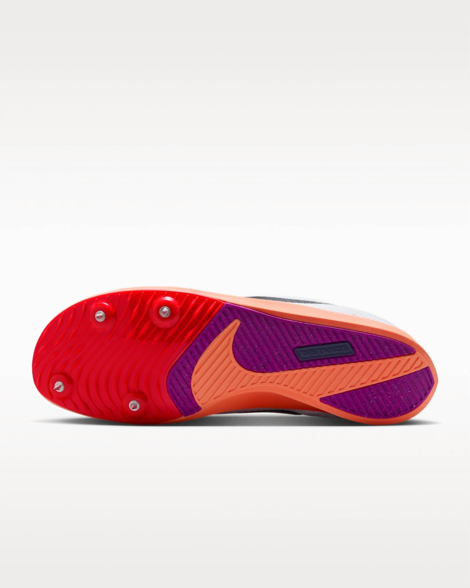 NIKE Unisex Zoom Rival Distance Track Shoes in white obsidian bright crimson - men's shoe - view 7