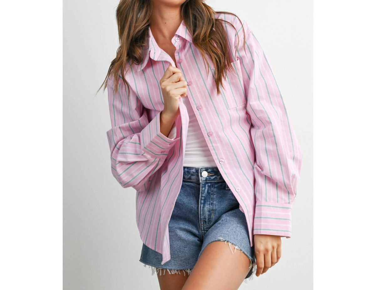 Buttermelon - Striped Long-sleeve Button-up Shirt