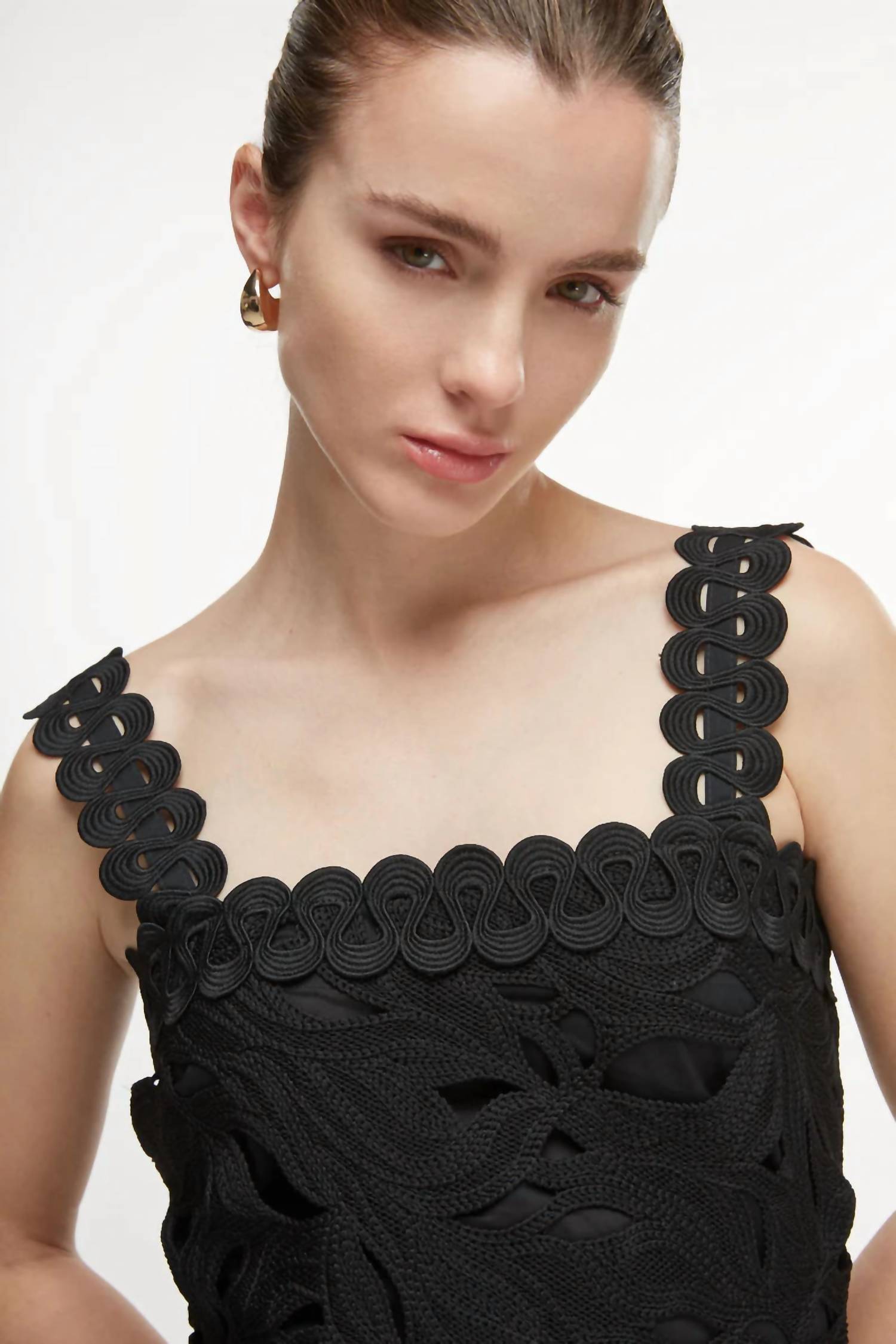 WAIMARI Crepusculo Midi Lace Dress in black - women's dress - alternate view