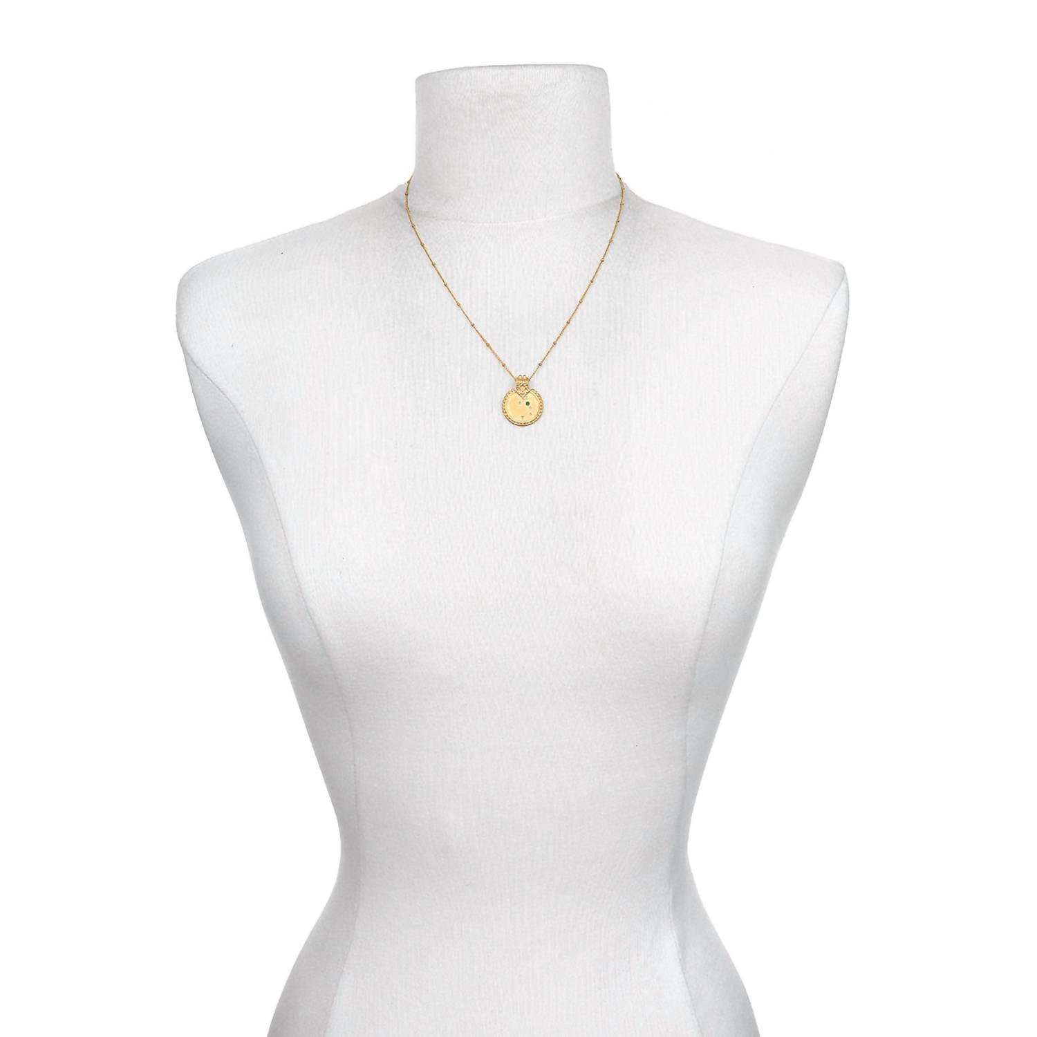 Satya Jewelry - Women's Mandala Zodiac Taurus Emerald Necklace