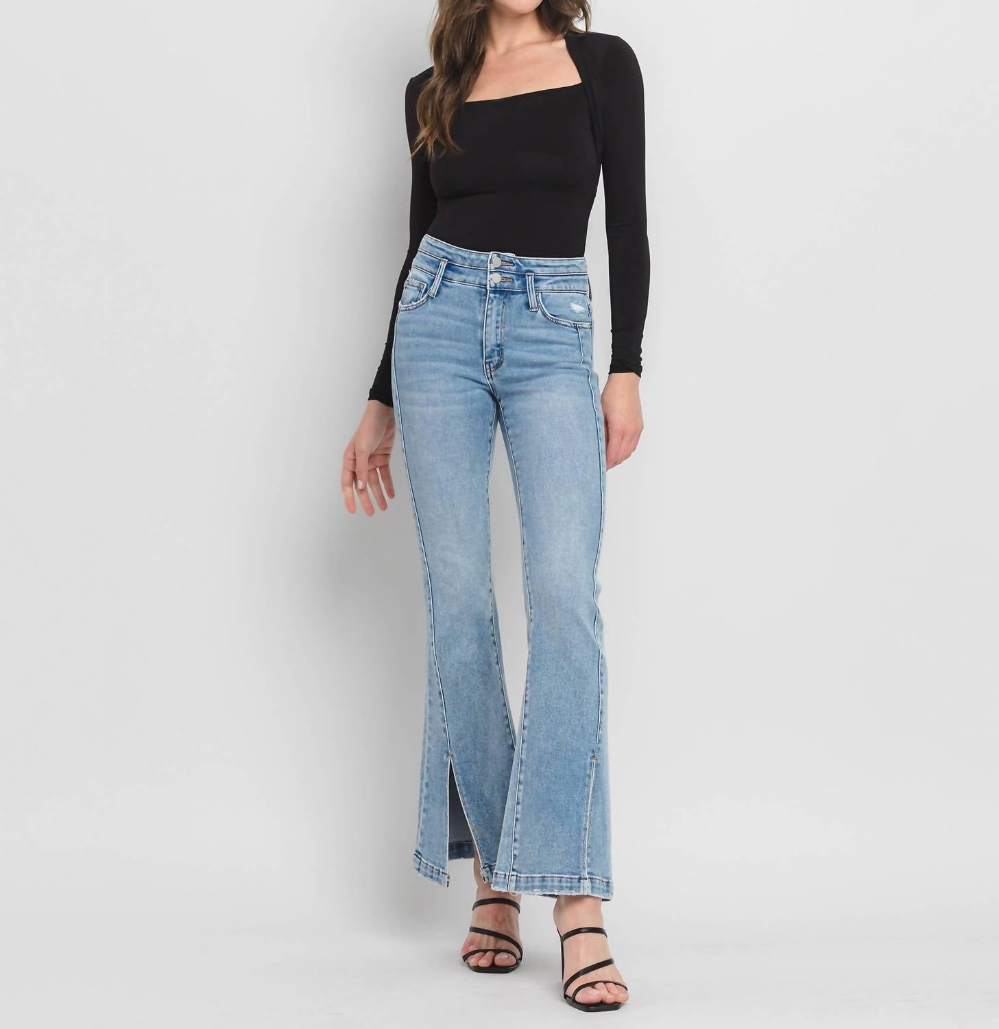 Flying Monkey - Cora High Rise Split Hem Jeans
