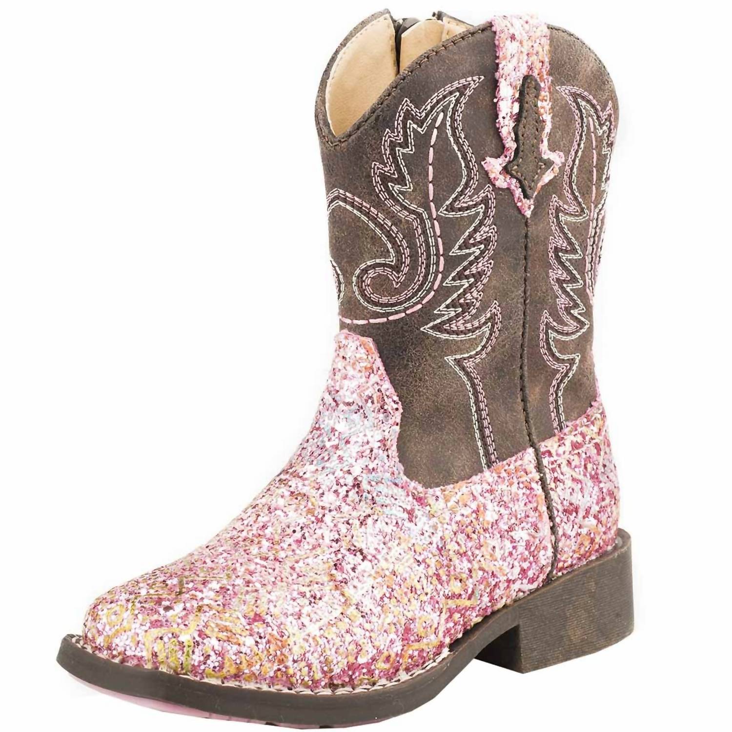 Roper - Girl's Southwest Glitter Aztec Boots