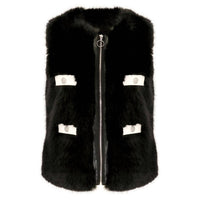 Dolce Cabo - Fake Fur Vegan Leather Trimmed Vest