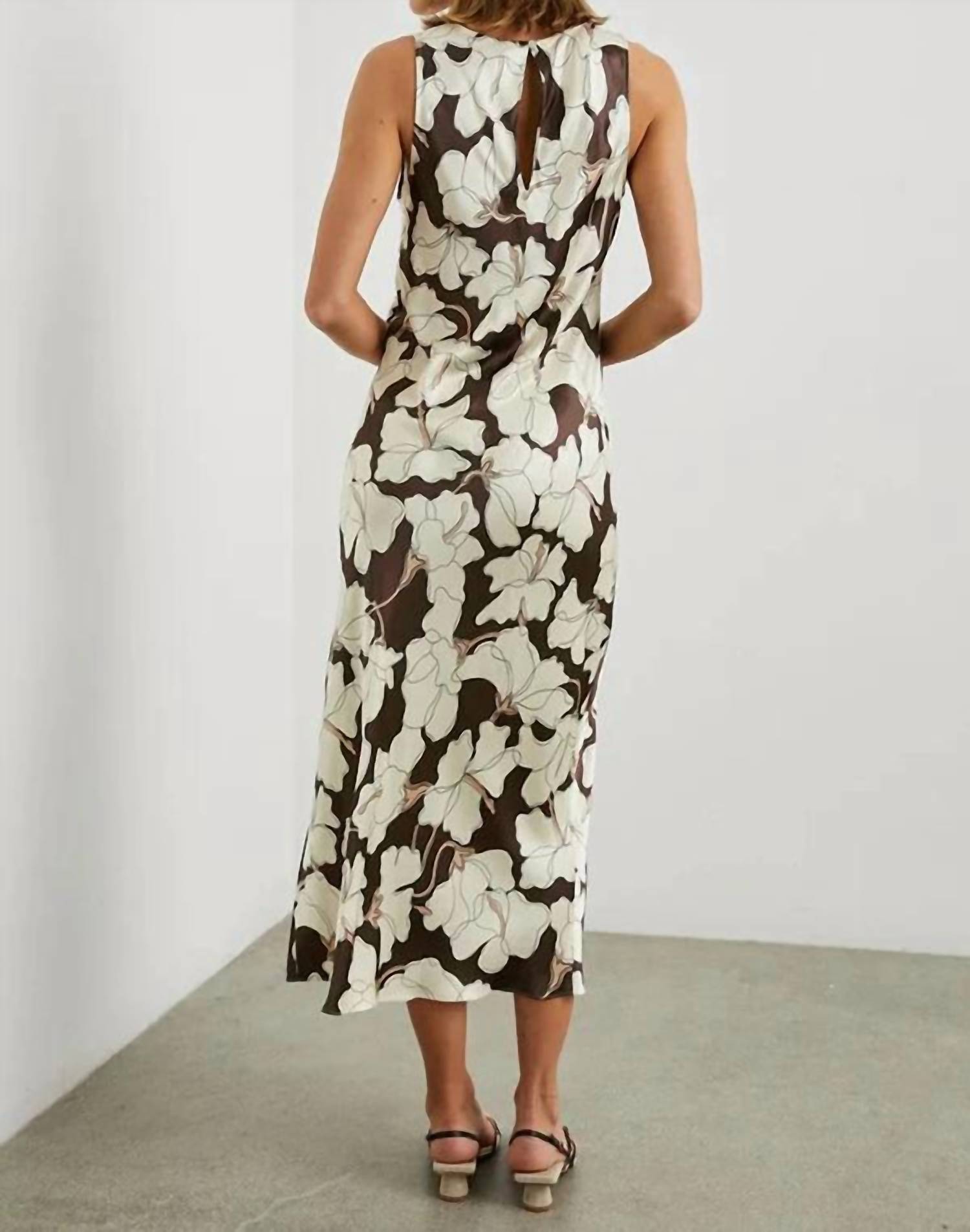 Rails Gabriella Midi Dress in brown - women's dress - detail view