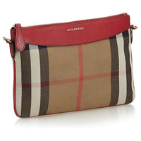 Burberry - Women's Peyton House Check Derby Grain Leather Pouch Crossbody Bag