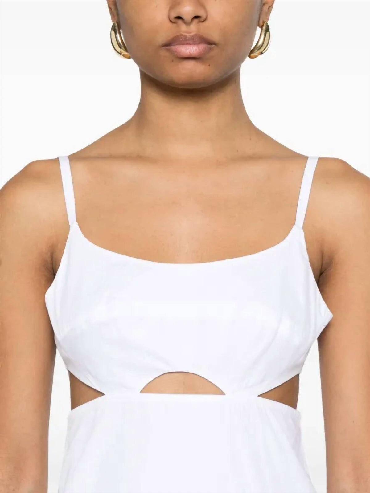 Victoria Beckham - Cut-out Detail Cotton Cami Midi Dress
