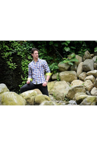 Eight X - Men's Digital Paint Shirt With Solid Trim