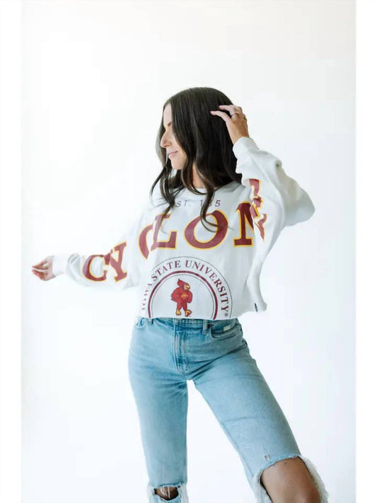 Gameday Social - ISU Split Sleeve Cropped Crew